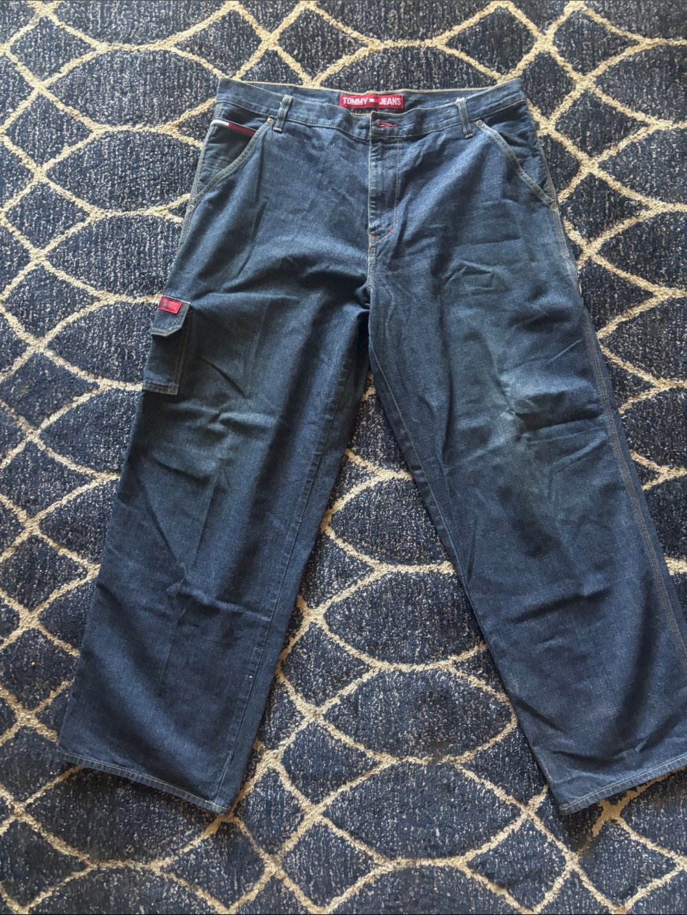 Vintage Tommy Hilfiger Men’s Dark Blue Cargo Work Pants